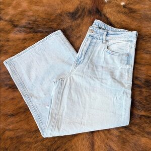 American Eagle Super High Rise Baggy Wide Leg Ankle Jeans
